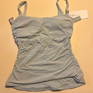 Athleta square neck rib bra cup tankini